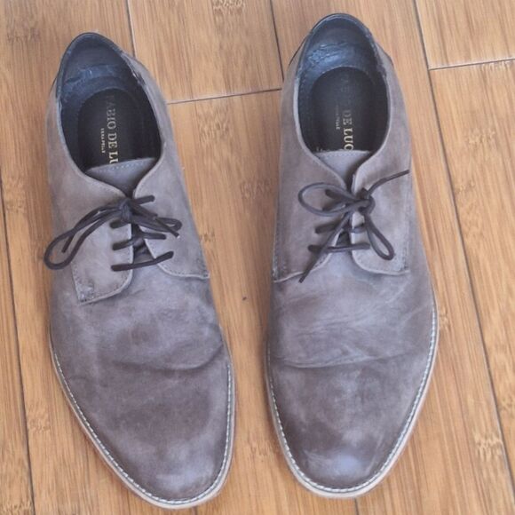 Fabio De Luca Derby Shoes Leather Nubuck Brown Vera Pelle Vero Cuoio Mens 9.5 - Picture 3 of 13